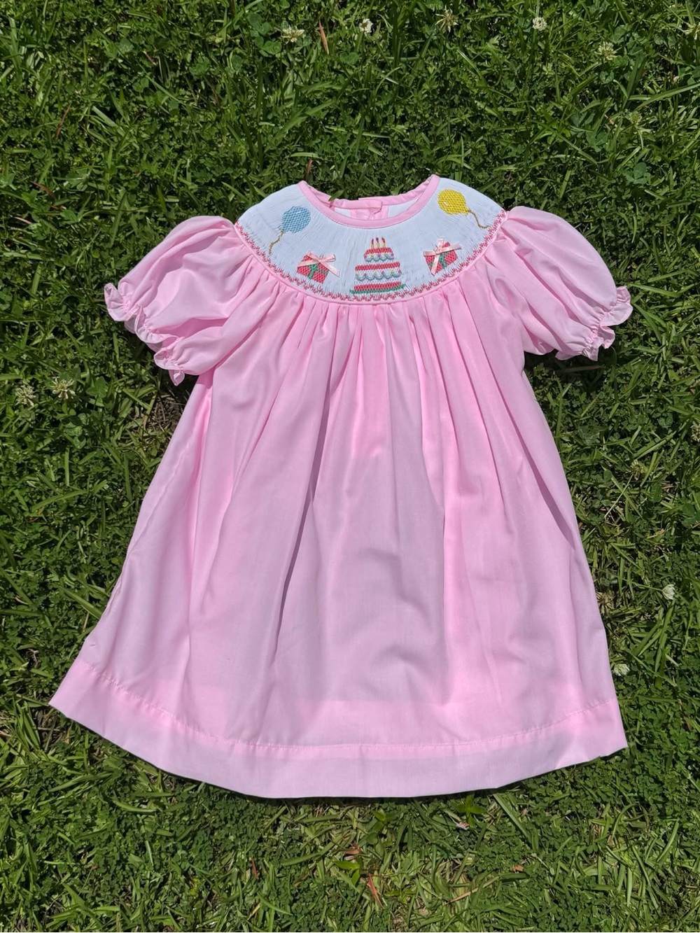 Pink Hand-Smocked Party Cake Dress